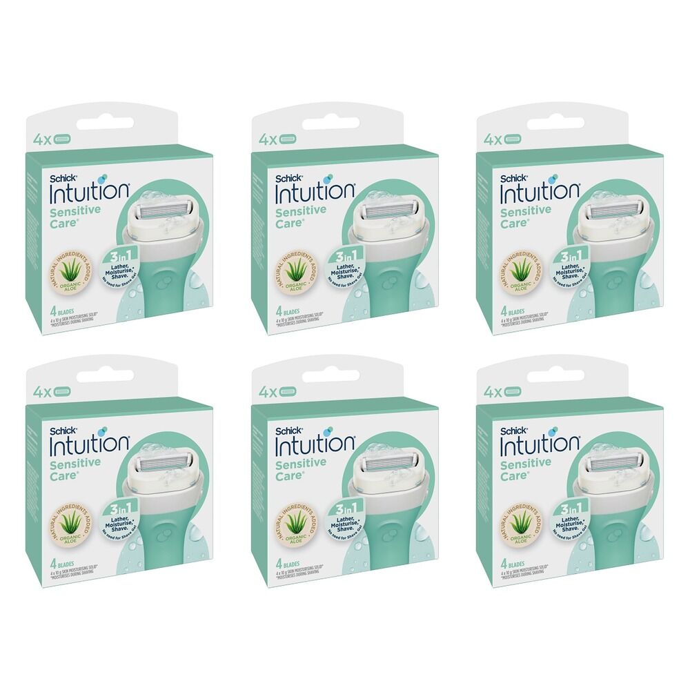 Schick Intuition Sensitive Care Razor Refills 4 Pack Bundle of 6