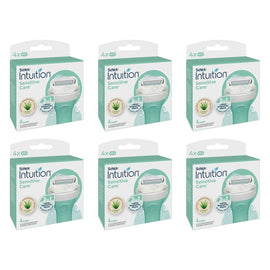 Schick Intuition Sensitive Care Razor Refills 4 Pack Bundle of 6