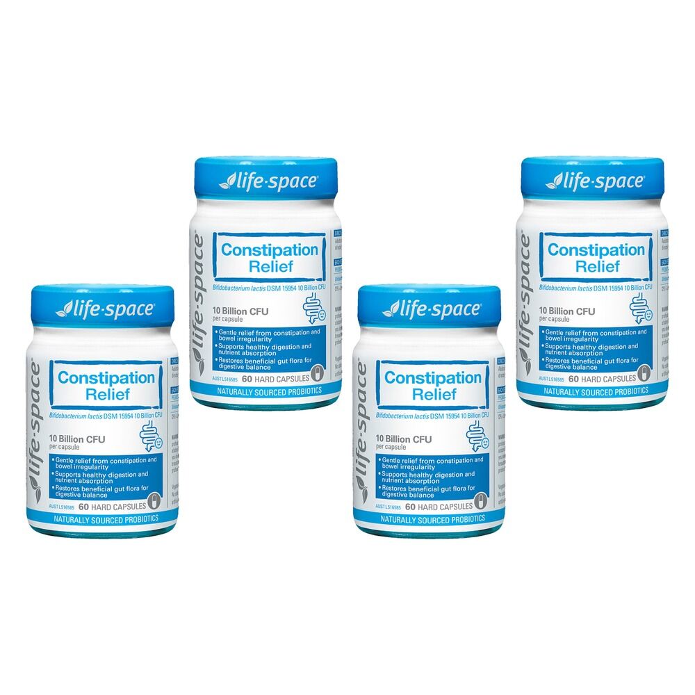 Life-Space Constipation Relief 60 Capsules Pack of 4