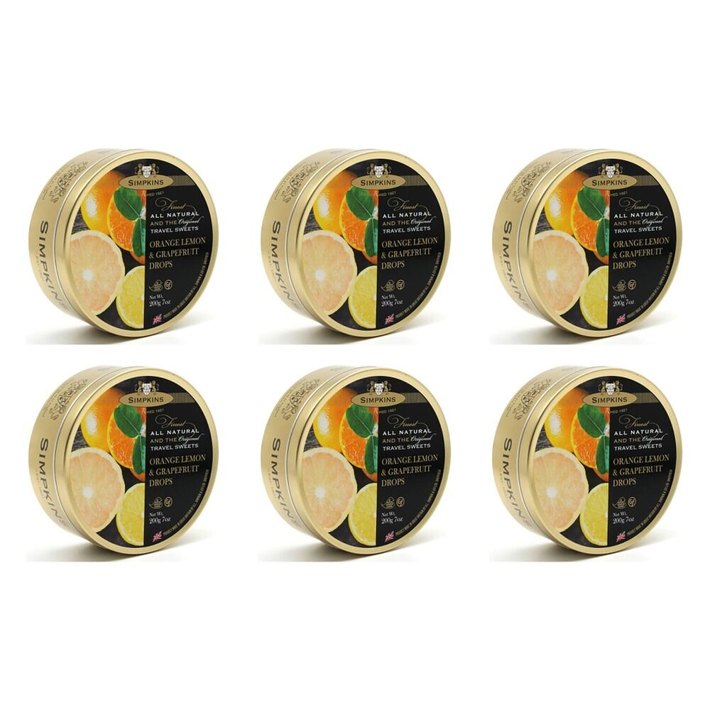 Simpkins Orange Lemon Grapefruit 200g Pack of 6