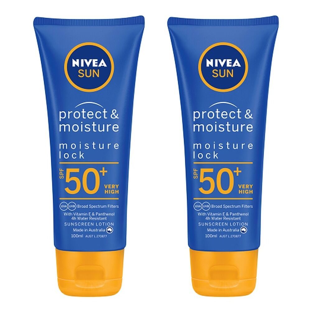 Nivea Sun Protect & Moisture Lock SPF50+ Lotion 100mL Pack of 2