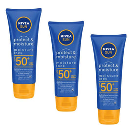 Nivea Sun Protect & Moisture Lock SPF50+ Lotion 100mL Pack of 3