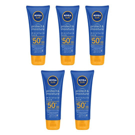 Nivea Sun Protect & Moisture Lock SPF50+ Lotion 100mL Pack of 5