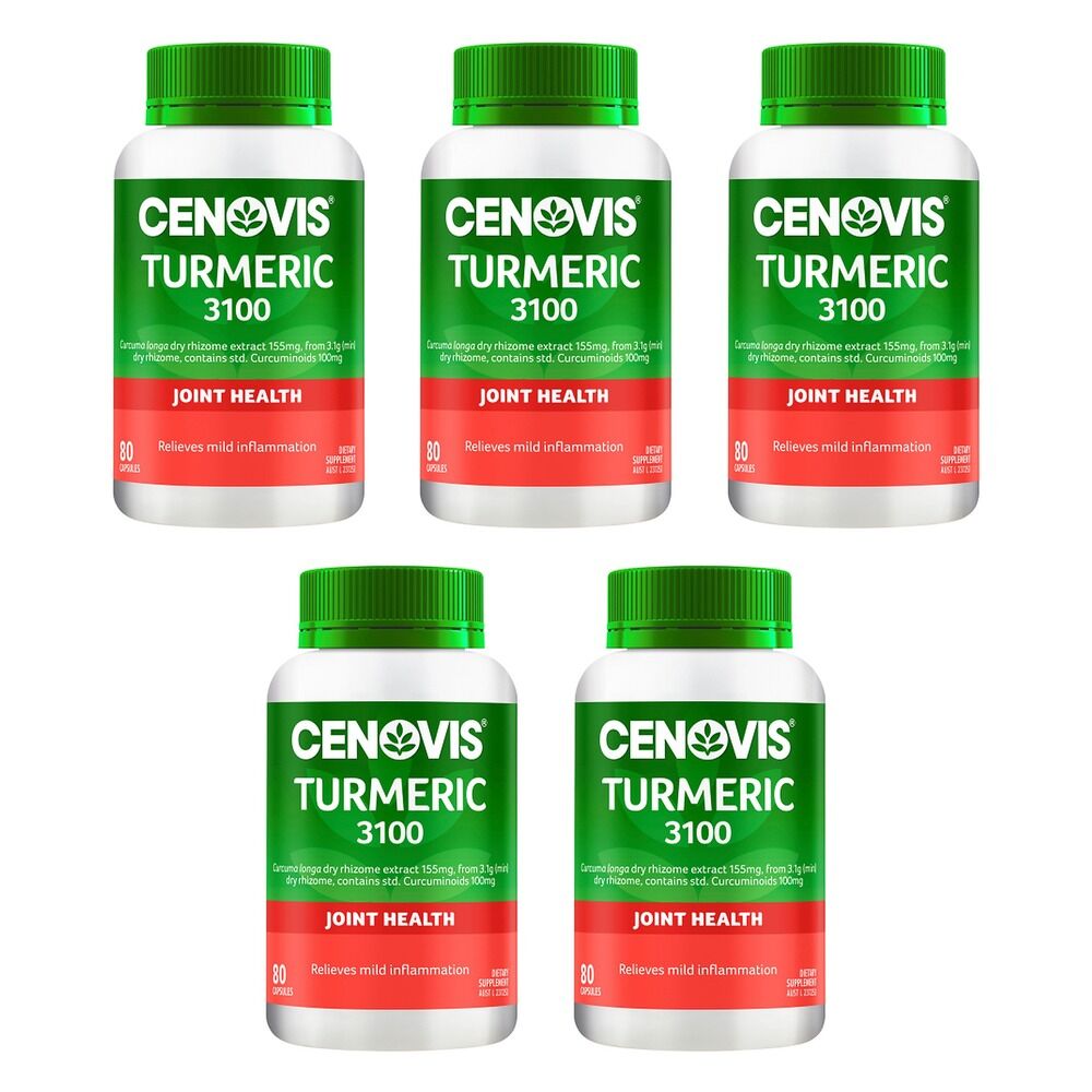 Cenovis Turmeric 3100 Joint Health 80 Capsules Pack of 5