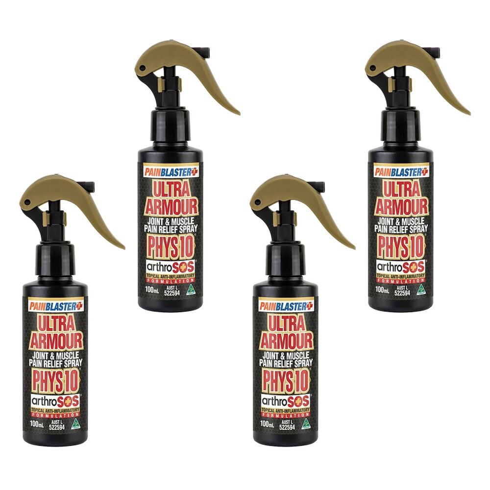 Pain Blaster Ultra Armour Joint & Muscle Pain Relief Spray 100mL Pack of 4