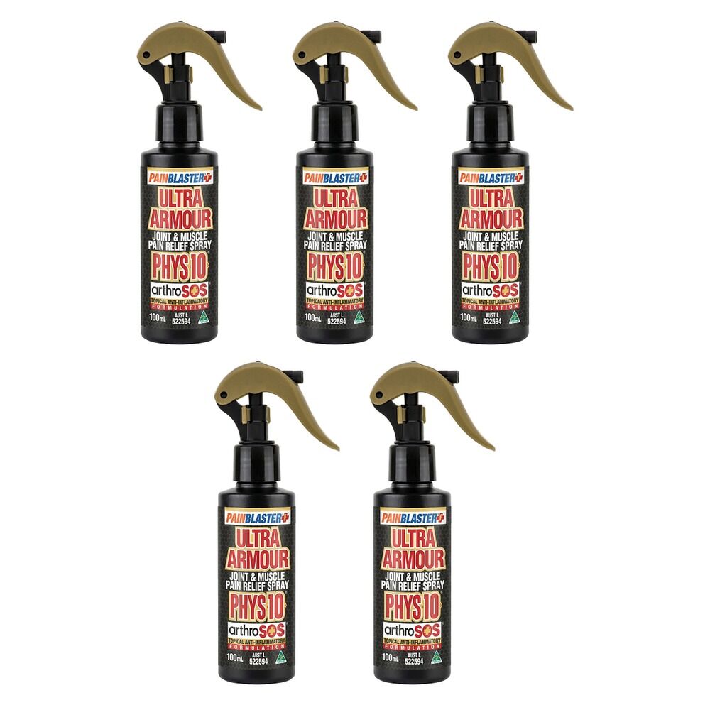Pain Blaster Ultra Armour Joint & Muscle Pain Relief Spray 100mL Pack of 5