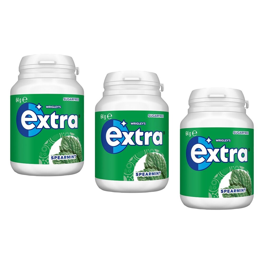 Extra Spearmint Sugar Free Chewing Gum 64g x 6 Bundle of 3
