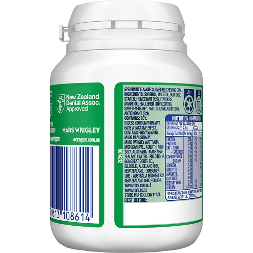 Extra Spearmint Sugar Free Chewing Gum 64g x 6