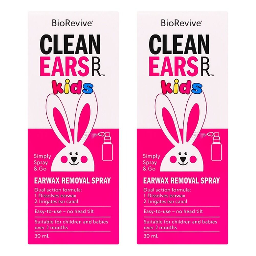 BioRevive CleanEars Kids Earwax Removal Spray 30mL Pack of 2
