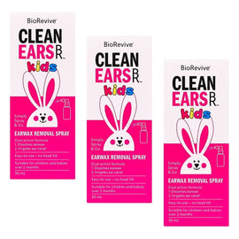 BioRevive CleanEars Kids Earwax Removal Spray 30mL Pack of 3