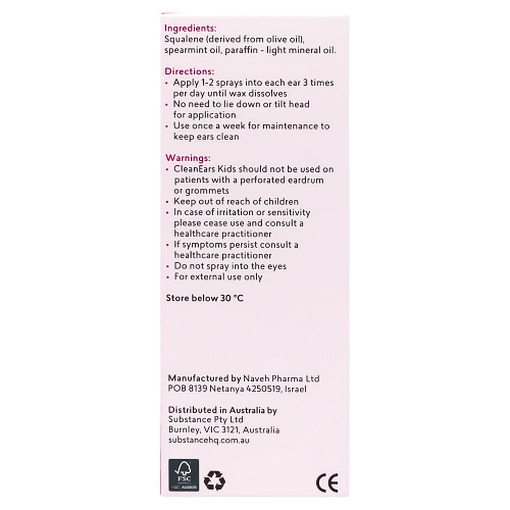 BioRevive CleanEars Kids Earwax Removal Spray 30mL