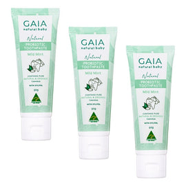 GAIA Natural Baby Probiotic Toothpaste Mild Mint 50g Pack of 3