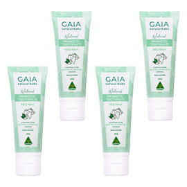 GAIA Natural Baby Probiotic Toothpaste Mild Mint 50g Pack of 4