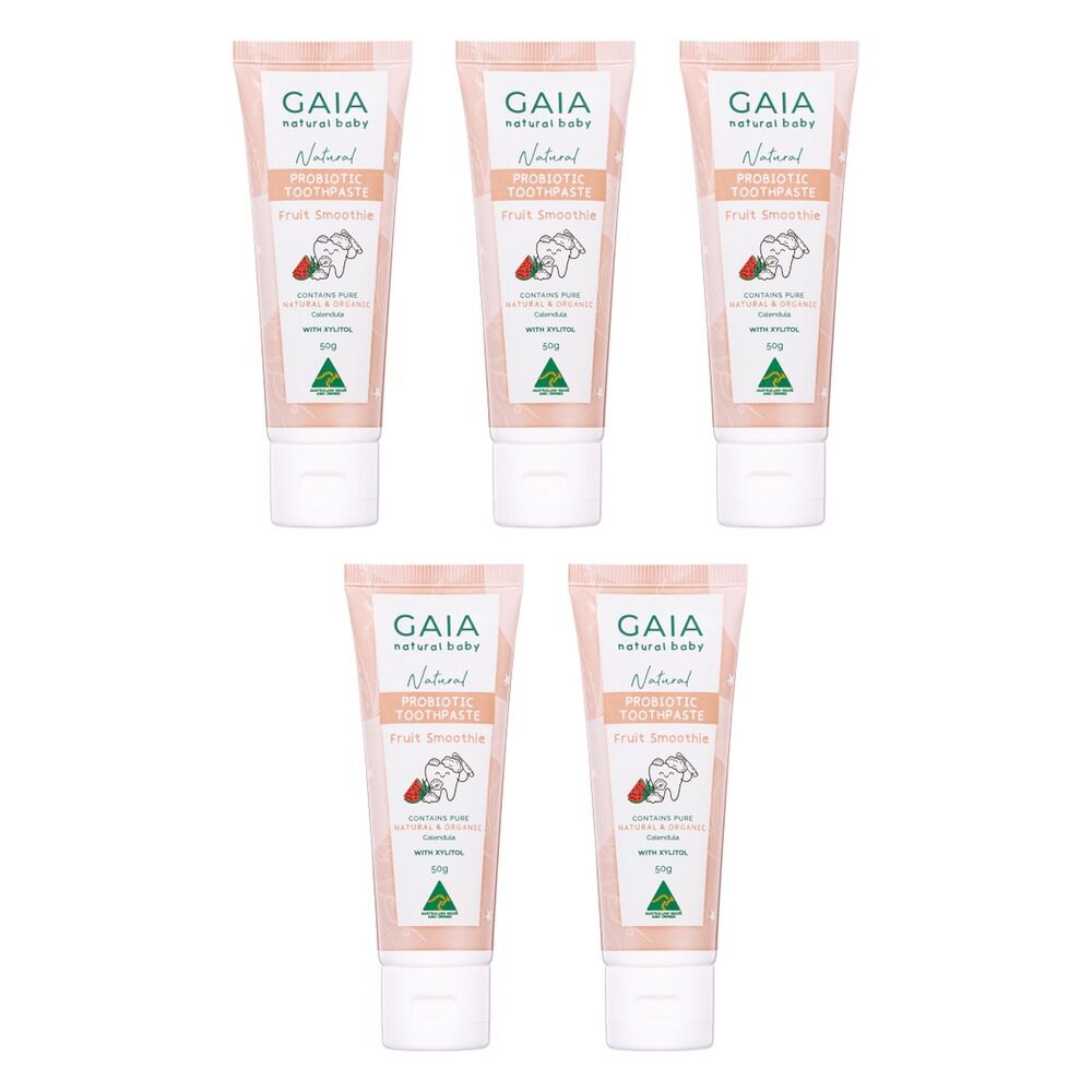 GAIA Natural Probiotic Toothpaste Fruit Smoothie 50g Pack of 5