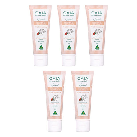 GAIA Natural Probiotic Toothpaste Fruit Smoothie 50g Pack of 5