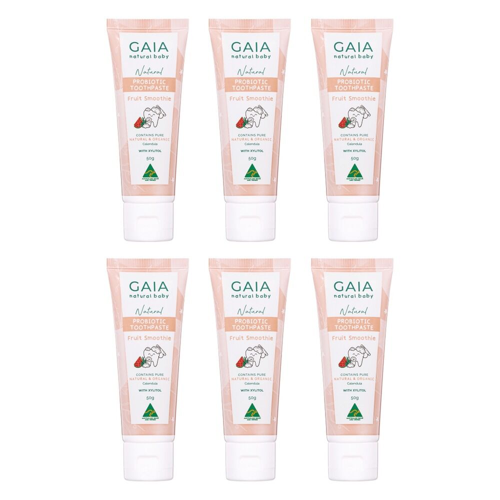 GAIA Natural Probiotic Toothpaste Fruit Smoothie 50g Pack of 6
