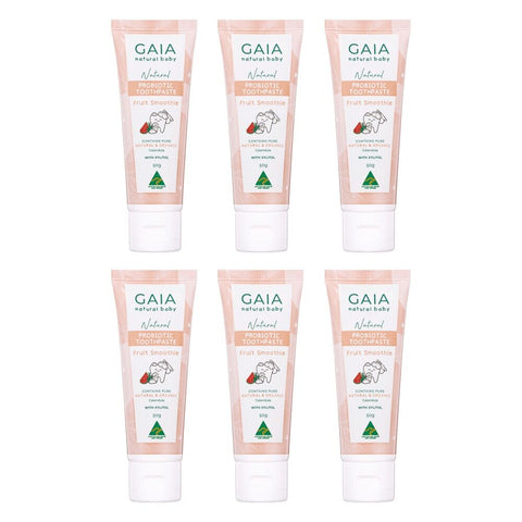 GAIA Natural Probiotic Toothpaste Fruit Smoothie 50g Pack of 6