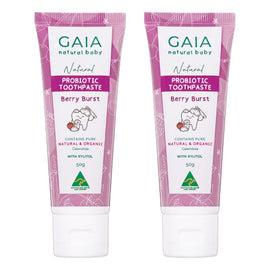 GAIA Natural Probiotic Toothpaste Berry Burst 50g Pack of 2