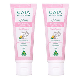 GAIA Natural Probiotic Toothpaste Bubblegum 50g Pack of 2