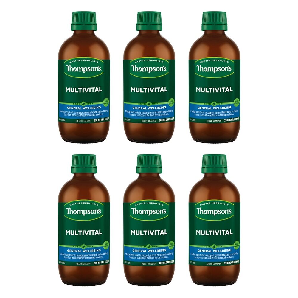 Thompson's Multivital Herbal Body Tonic 200mL Pack of 6
