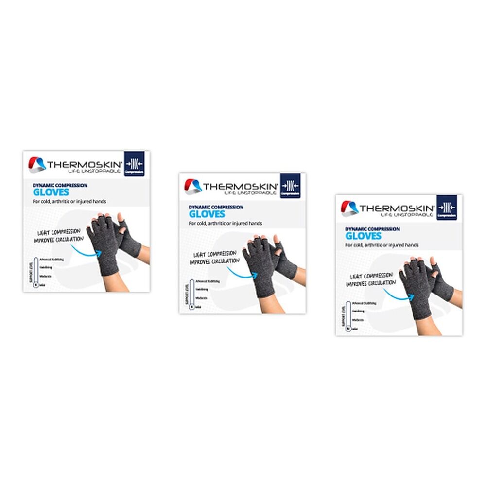 Thermoskin Dynamic Compression Gloves Medium Pair Pack of 3