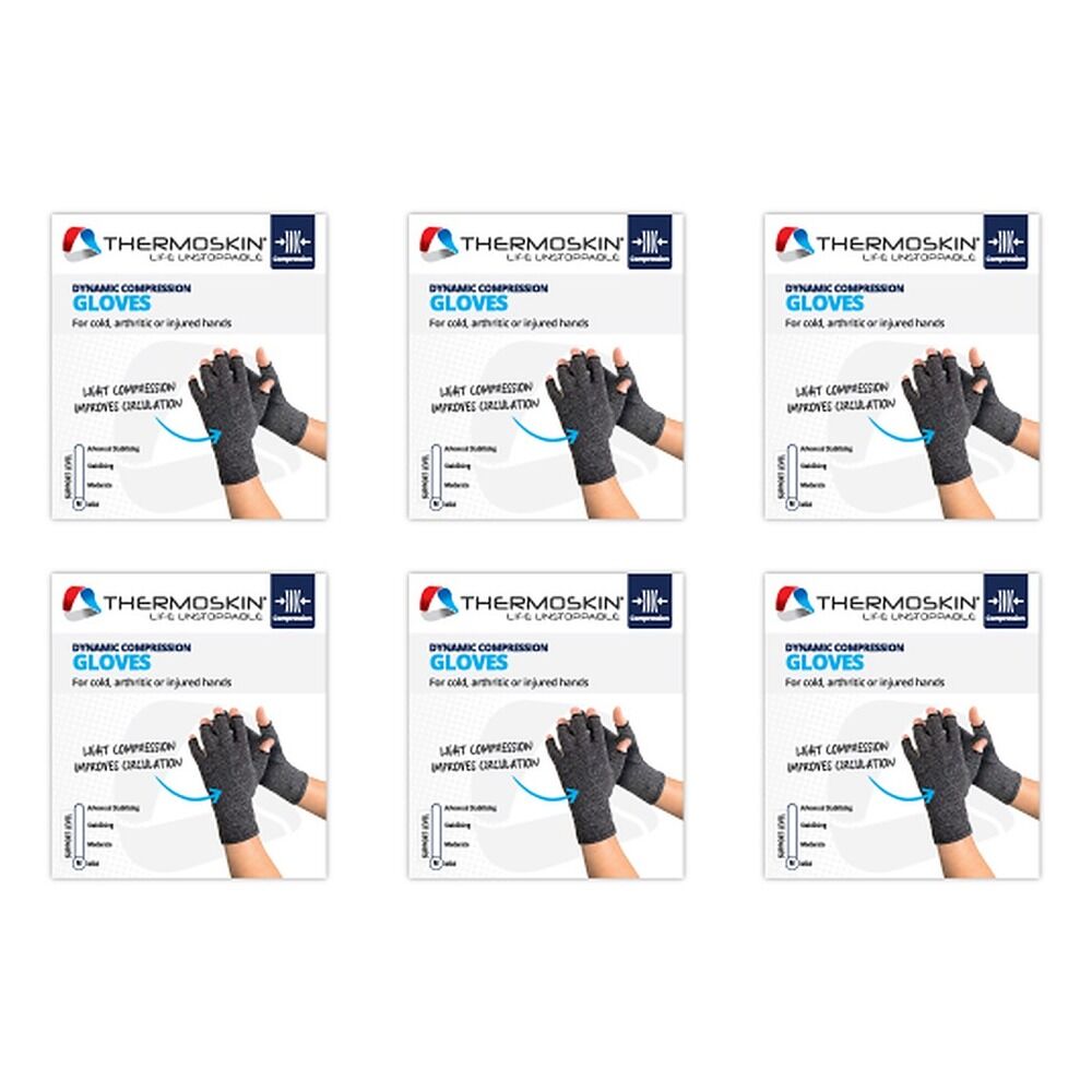 Thermoskin Dynamic Compression Gloves Medium Pair Pack of 6