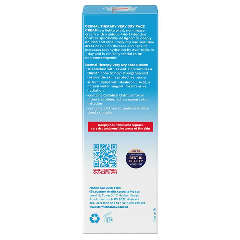 Dermal Therapy Very Dry Face Cream 50g