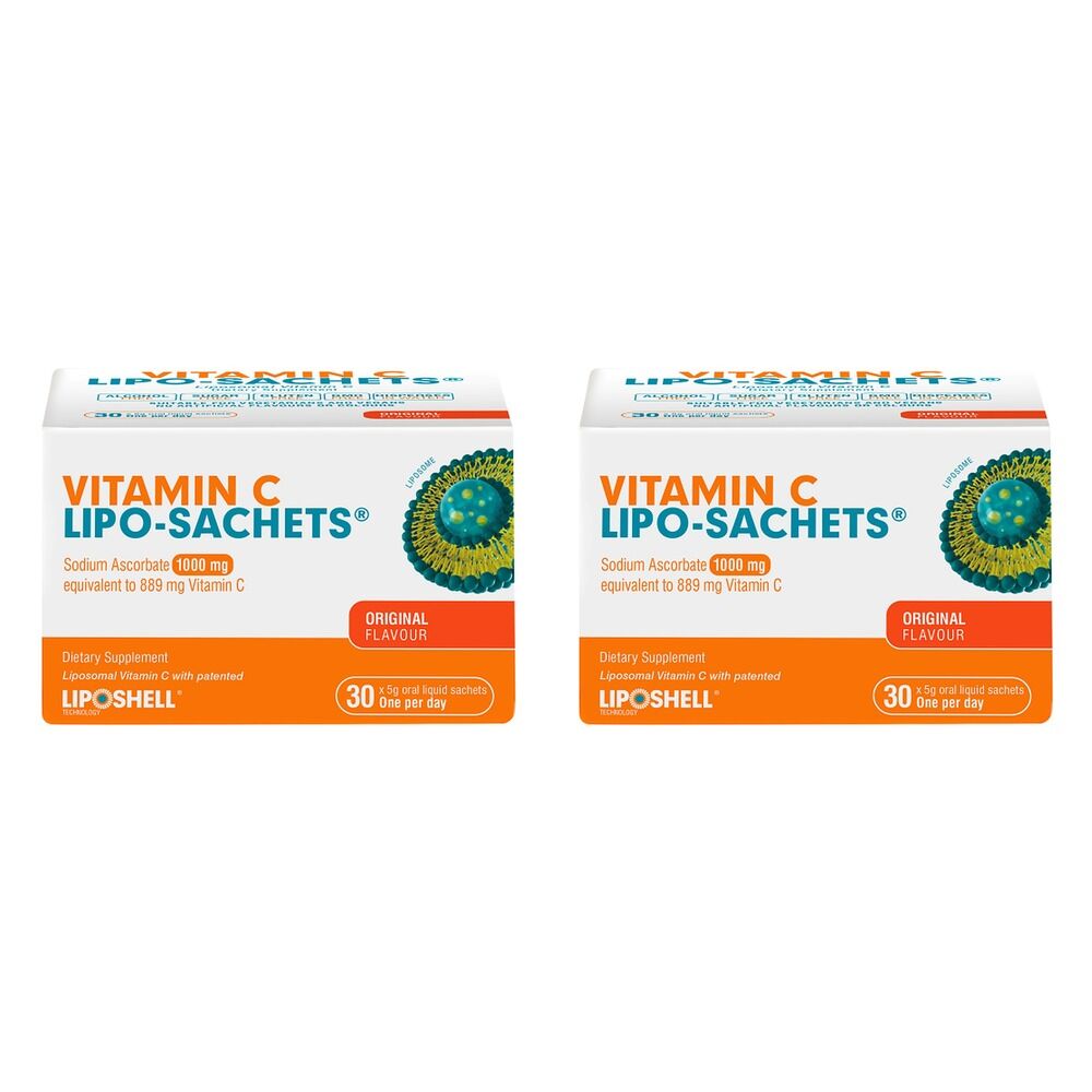 Lipo-Sachets Vitamin C Original Flavour Sachets 5g 30 Pack Bundle of 2