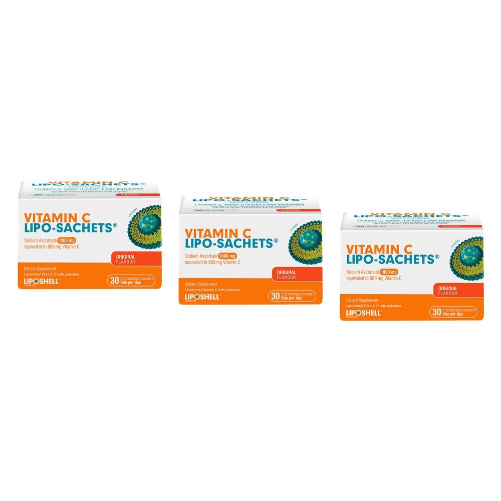 Lipo-Sachets Vitamin C Original Flavour Sachets 5g 30 Pack Bundle of 3