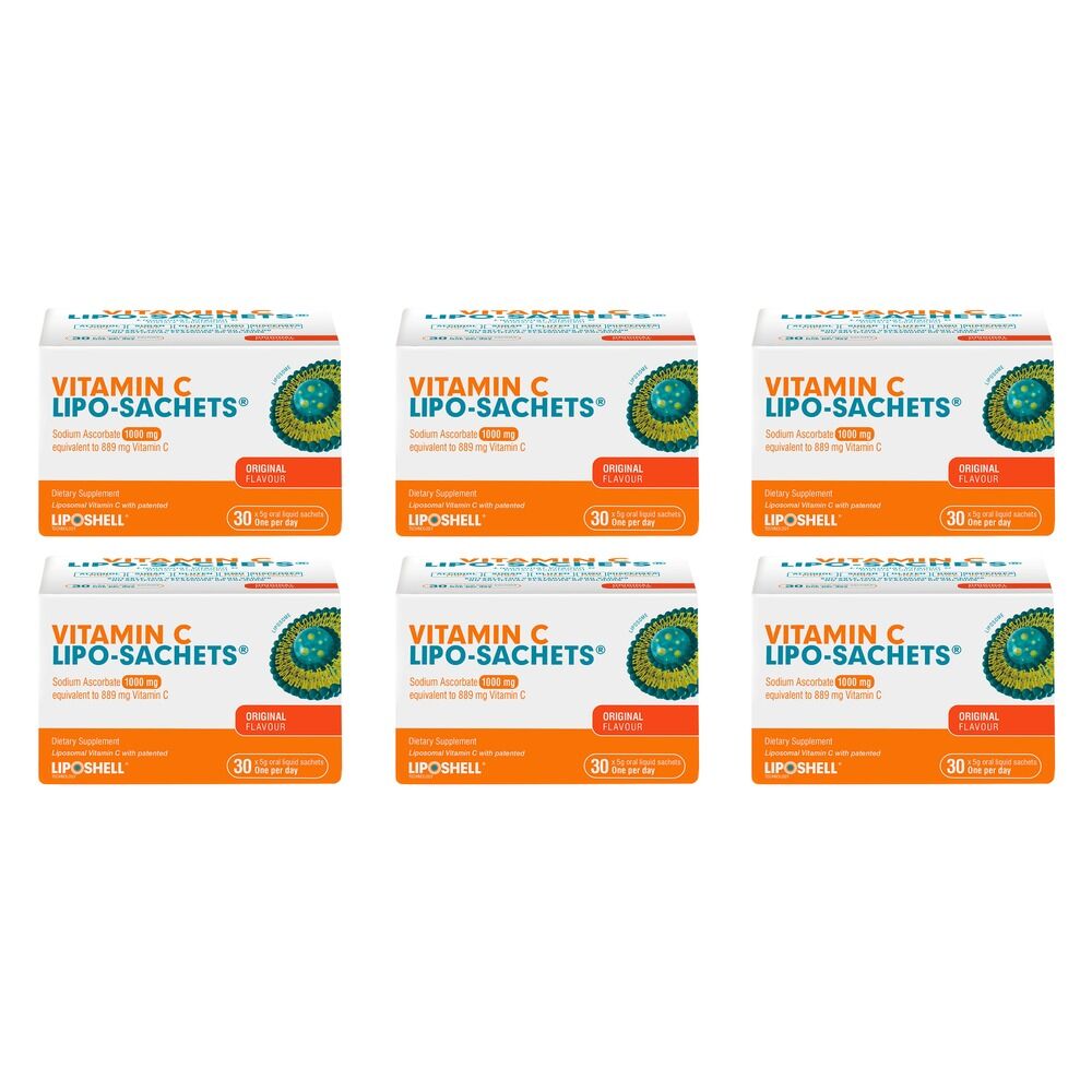 Lipo-Sachets Vitamin C Original Flavour Sachets 5g 30 Pack Bundle of 6