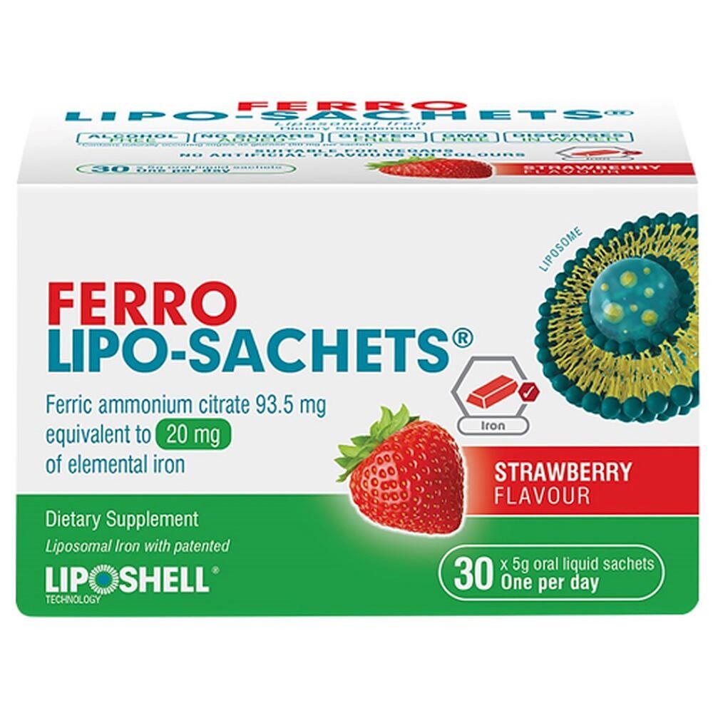 Lipo-Sachets Ferro Strawberry Flavour Sachets 5g 30 Pack