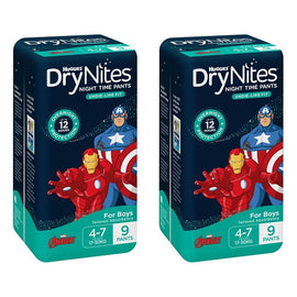 Huggies DryNites Night Time Pants Boys 4-7 Years 9 Pack x 3 Bundle of 2
