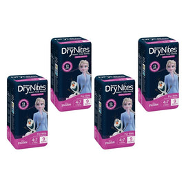 Huggies DryNites Night Time Pants Girls 4-7 Years 9 Pack x 3 Bundle of 4
