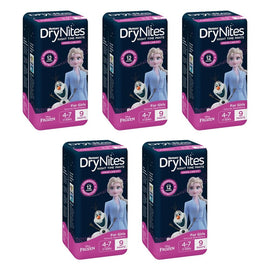 Huggies DryNites Night Time Pants Girls 4-7 Years 9 Pack x 3 Bundle of 5