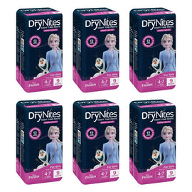 Huggies DryNites Night Time Pants Girls 4-7 Years 9 Pack x 3 Bundle of 6