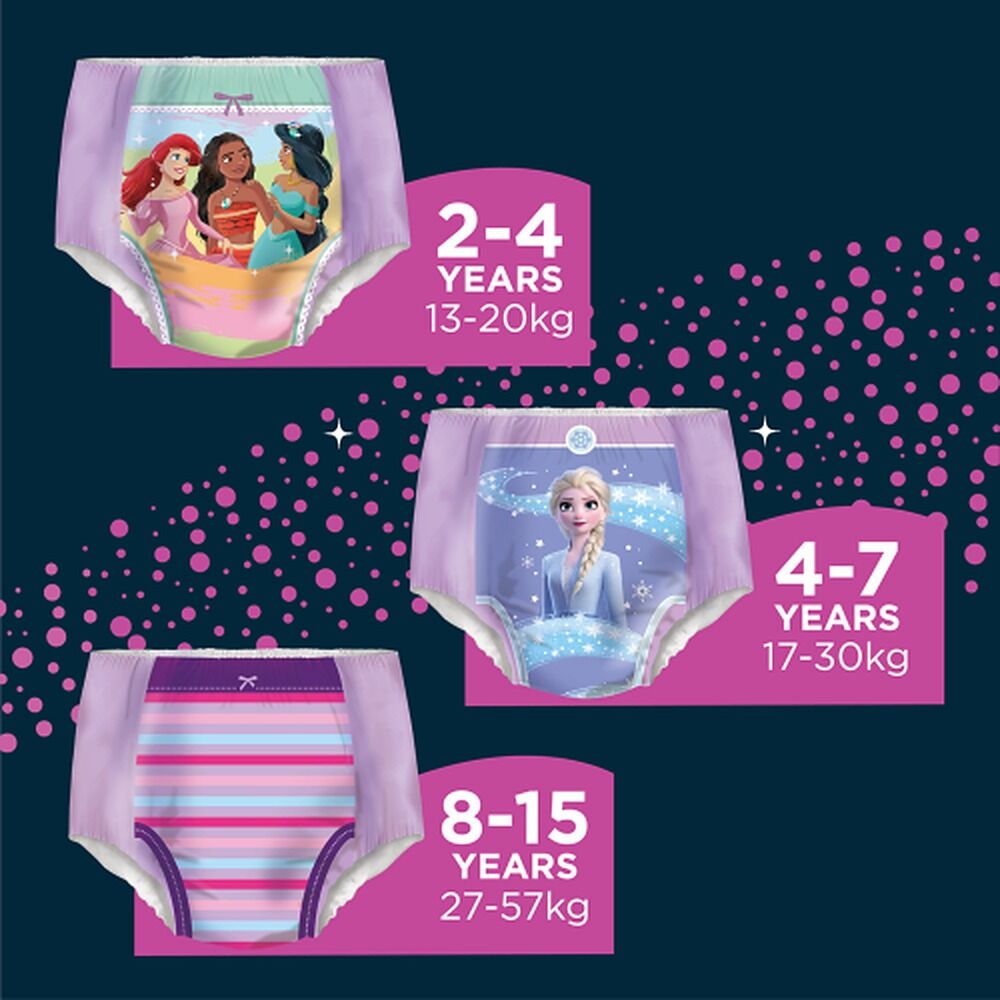 Huggies DryNites Night Time Pants Girls 4-7 Years 9 Pack x 3