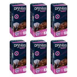 Huggies DryNites Night Time Pants Girls 8-15 Years 8 Pack x 3 Bundle of 6