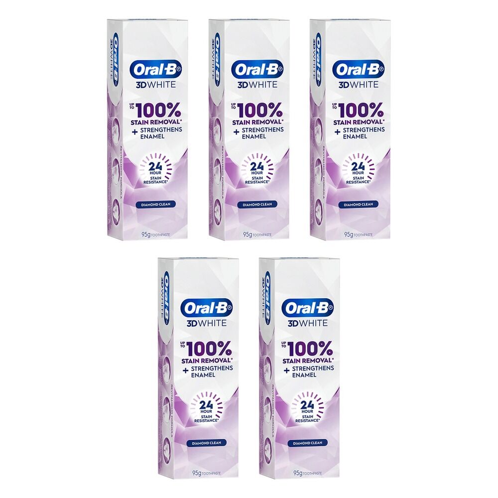 Oral-B 3D White Lasting White Enamel Strong Toothpaste 95g Pack of 5