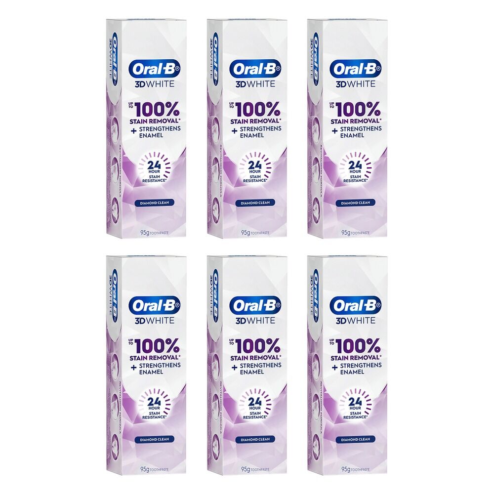 Oral-B 3D White Lasting White Enamel Strong Toothpaste 95g Pack of 6