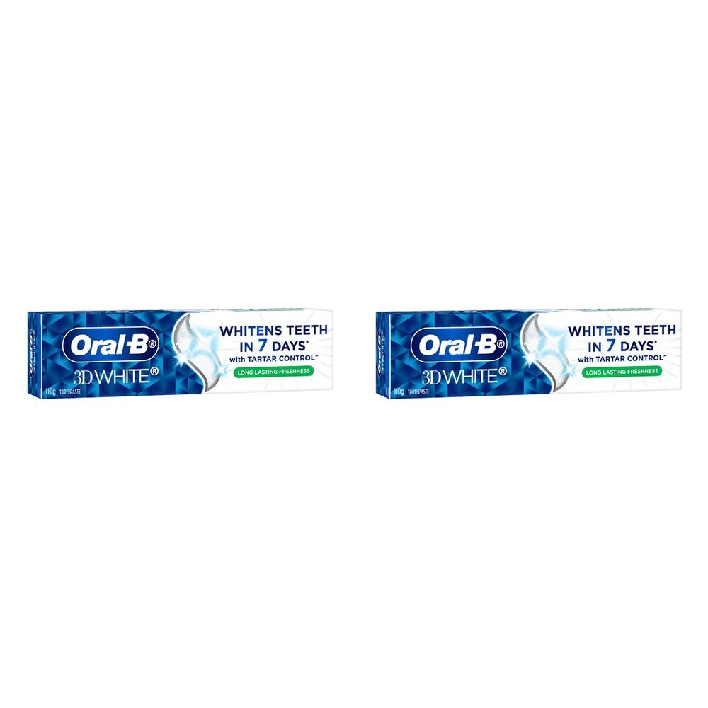 Oral-B 3D White Long Lasting Freshness Toothpaste 110g Pack of 2