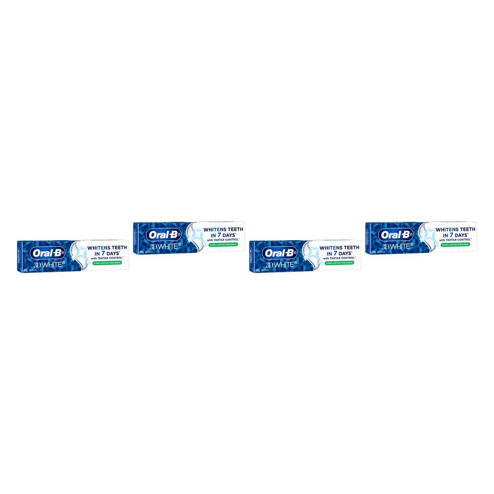 Oral-B 3D White Long Lasting Freshness Toothpaste 110g Pack of 4
