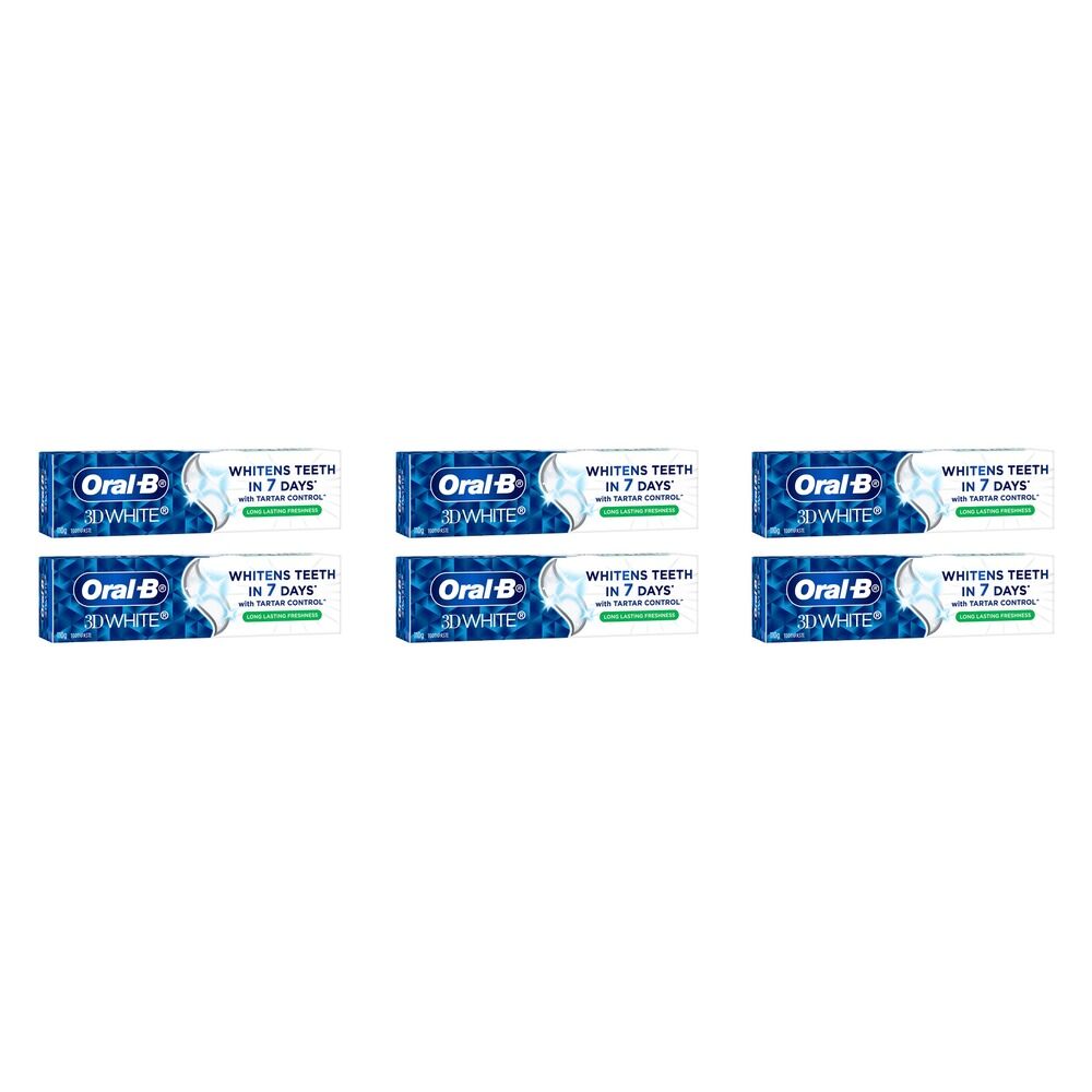 Oral-B 3D White Long Lasting Freshness Toothpaste 110g Pack of 6