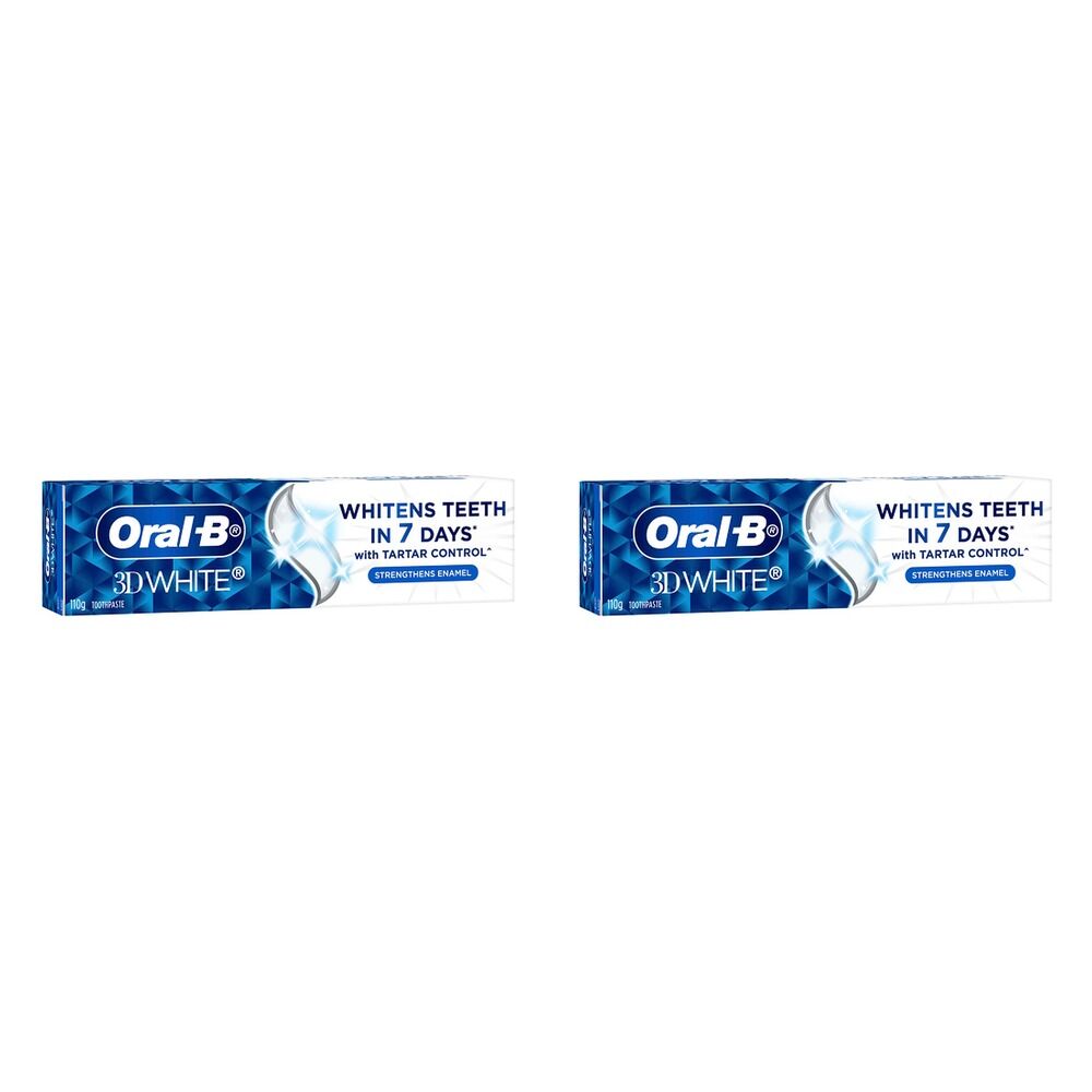 Oral-B 3D White Strengthens Enamel Toothpaste 110g Pack of 2