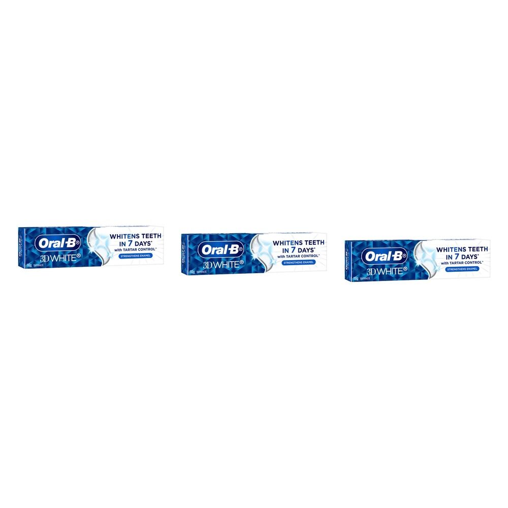 Oral-B 3D White Strengthens Enamel Toothpaste 110g Pack of 3