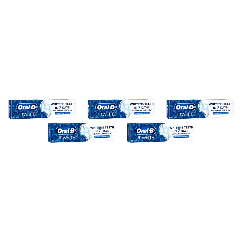 Oral-B 3D White Strengthens Enamel Toothpaste 110g Pack of 5