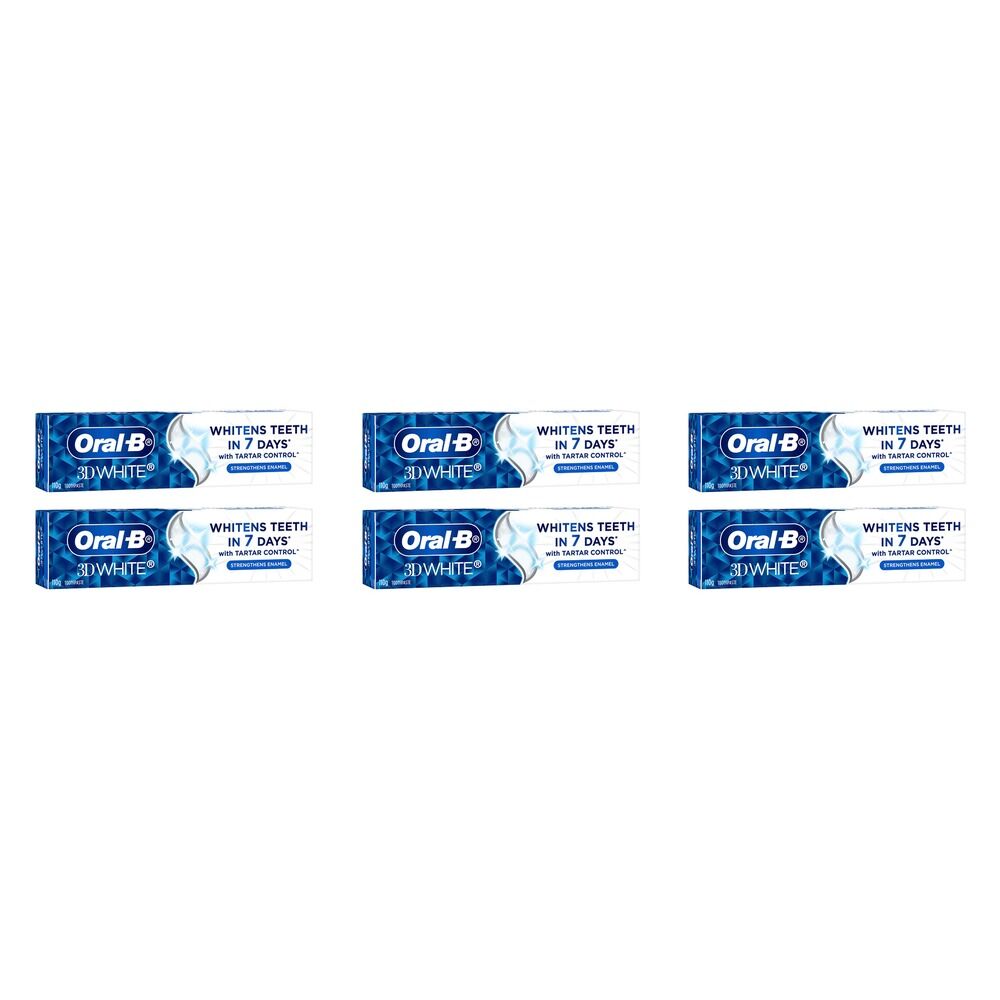 Oral-B 3D White Strengthens Enamel Toothpaste 110g Pack of 6