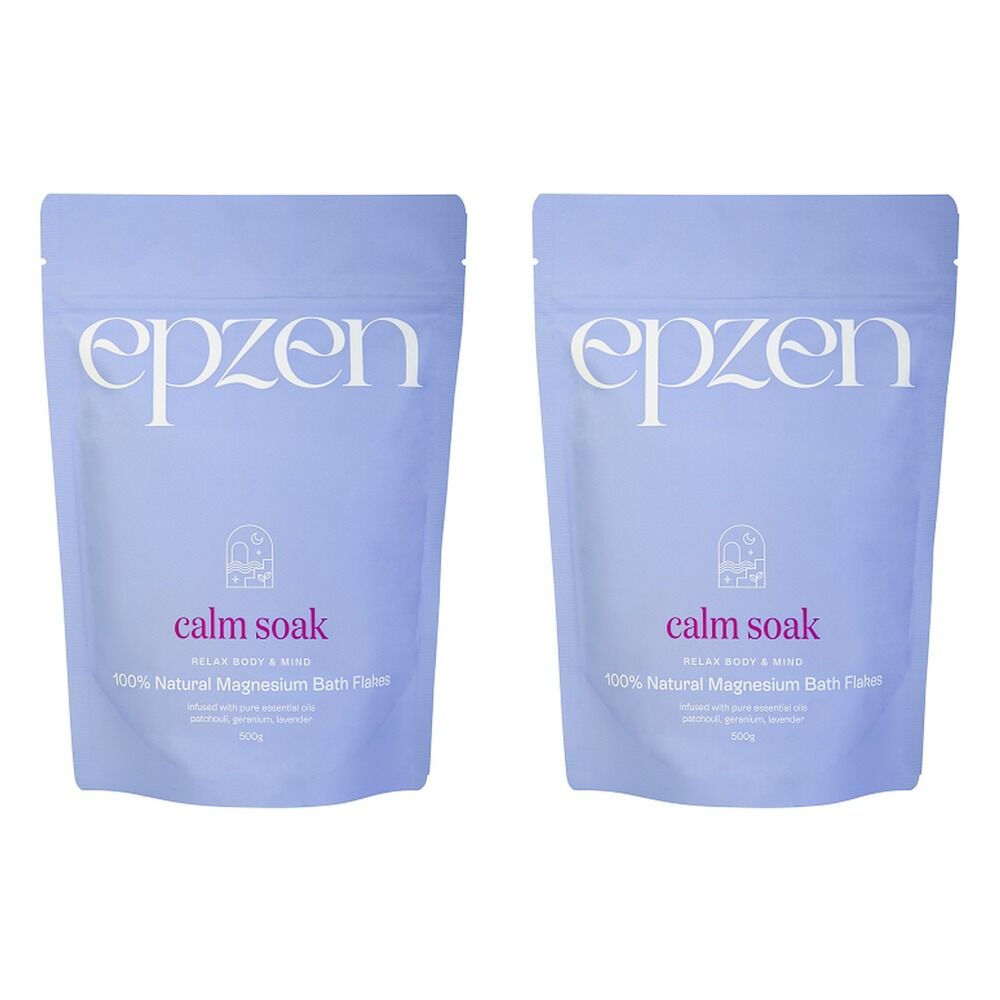 EpZen Calm Soak Magnesium Bath Flakes 500g Pack of 2