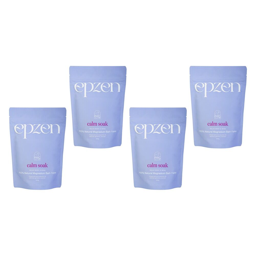 EpZen Calm Soak Magnesium Bath Flakes 500g Pack of 4