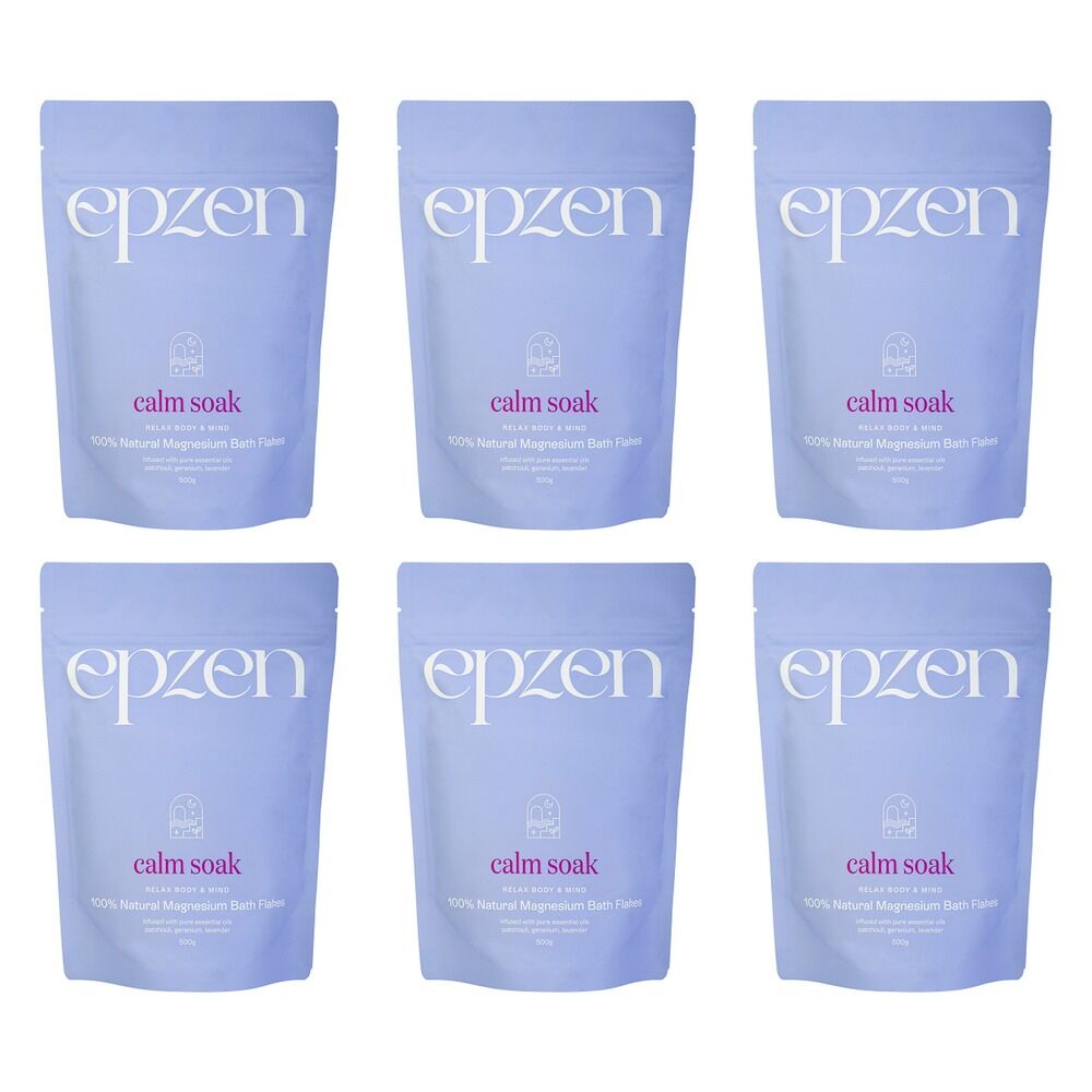 EpZen Calm Soak Magnesium Bath Flakes 500g Pack of 6
