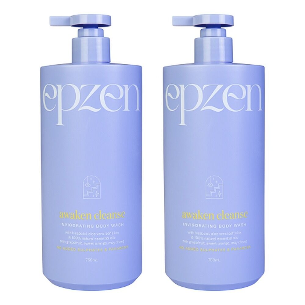 EpZen Awaken Cleanse Invigorating Body Wash 750mL x 3 Bundle of 2